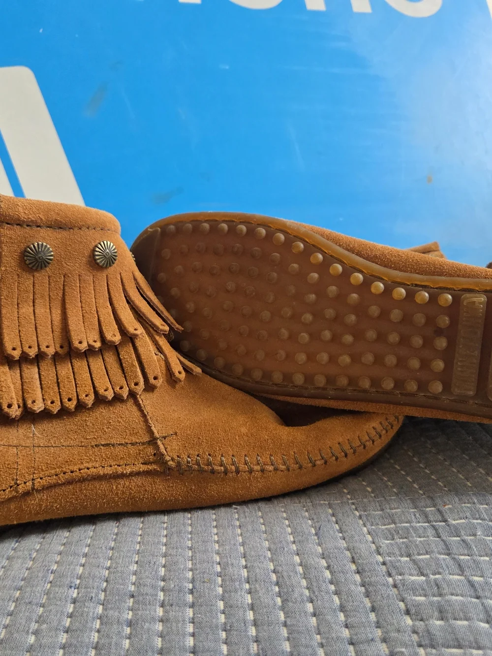 Minnetonka Suede Moccasin Boots - Chestnut Brown